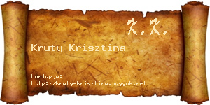 Kruty Krisztina névjegykártya